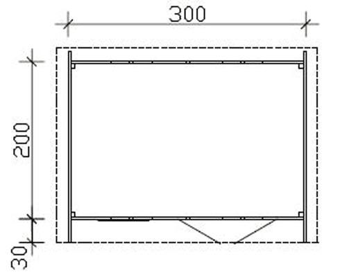 Blokhut Konsta Planai 28 mm met vloer 330 x 245 cm naturel