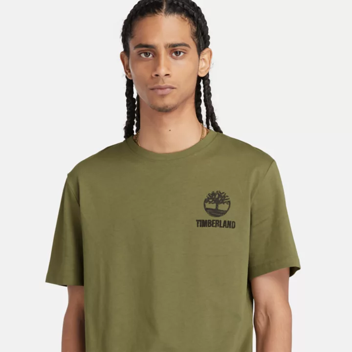 T-shirt à motif pour homme en vert