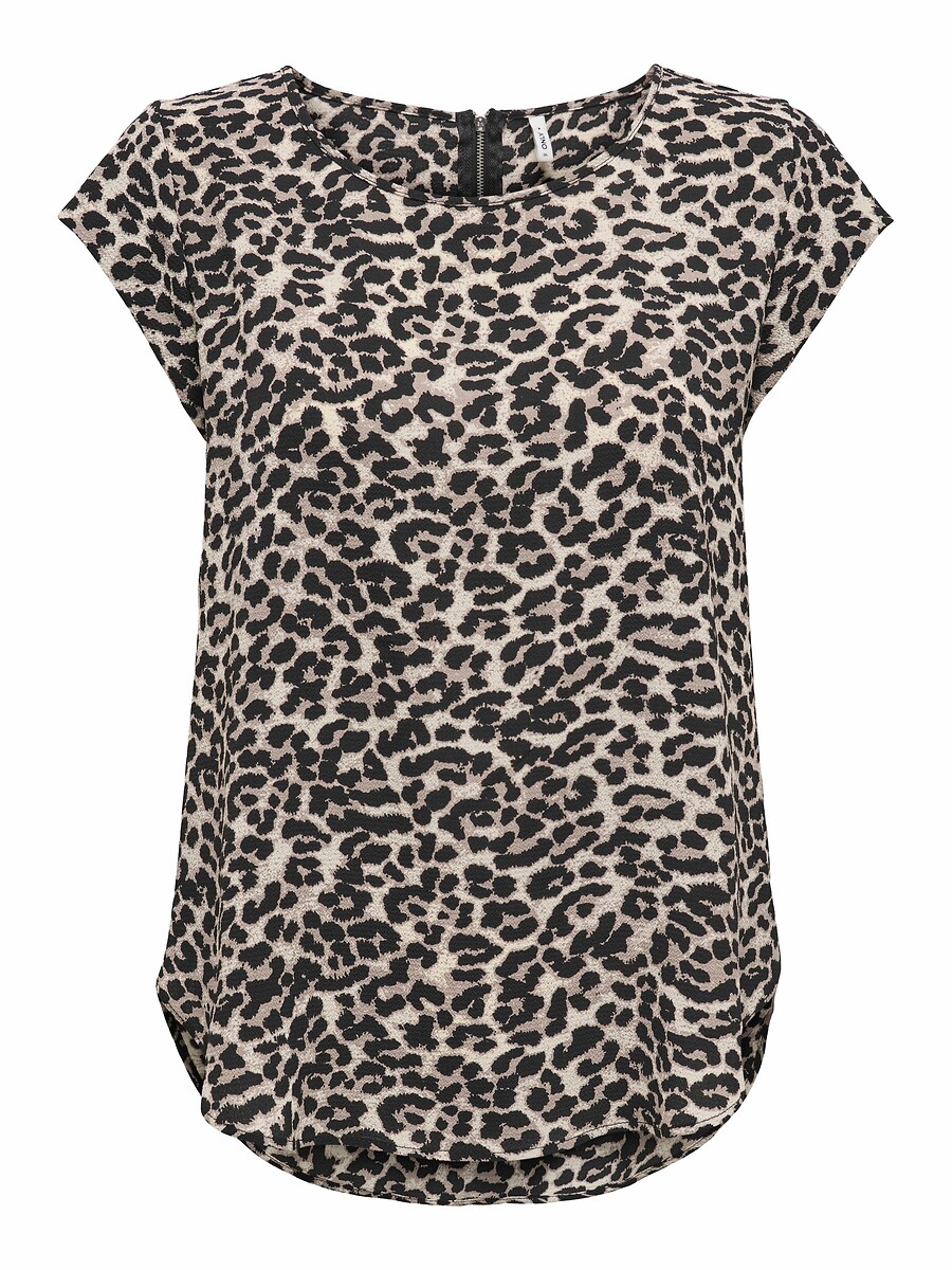 SOMENTE<br>Blusa de bolinhas, gola redonda, mangas curtas