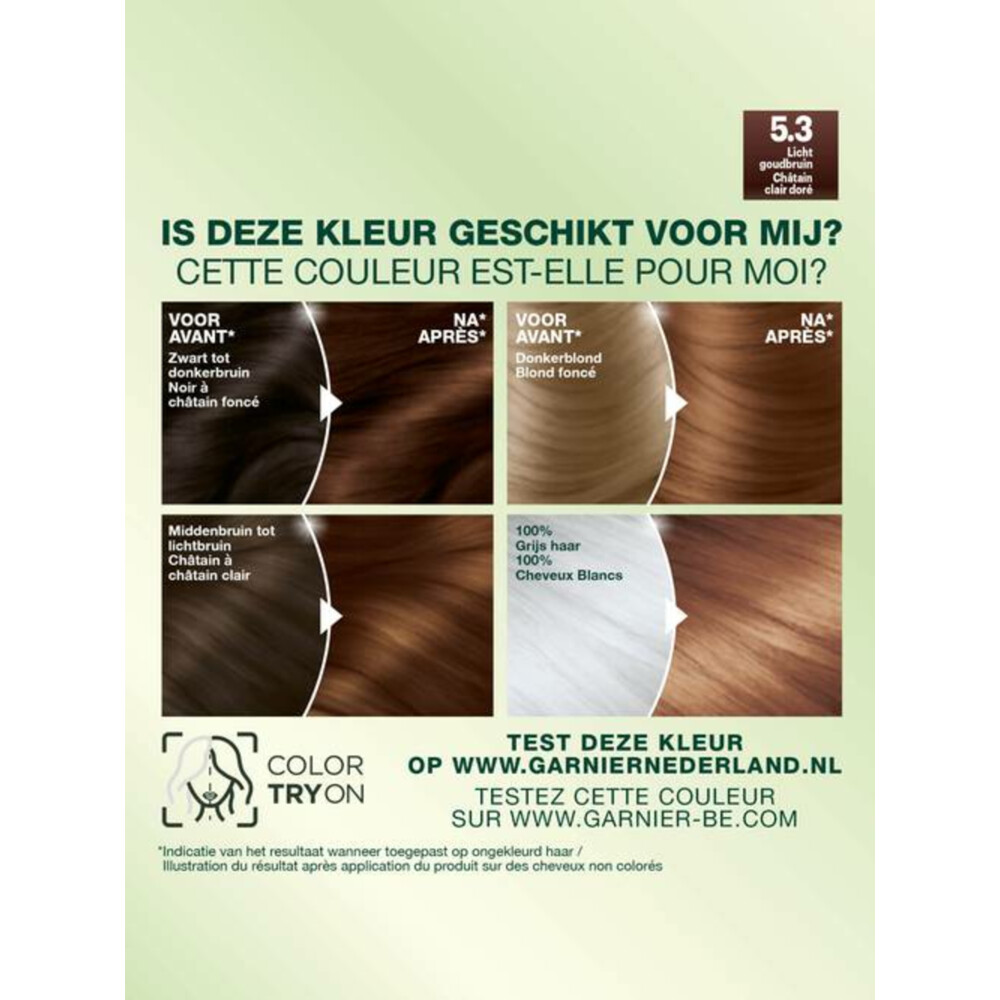 Garnier Nutrisse Ultra Crème Permanente Haarkleuring 5.3 Licht goudbruin