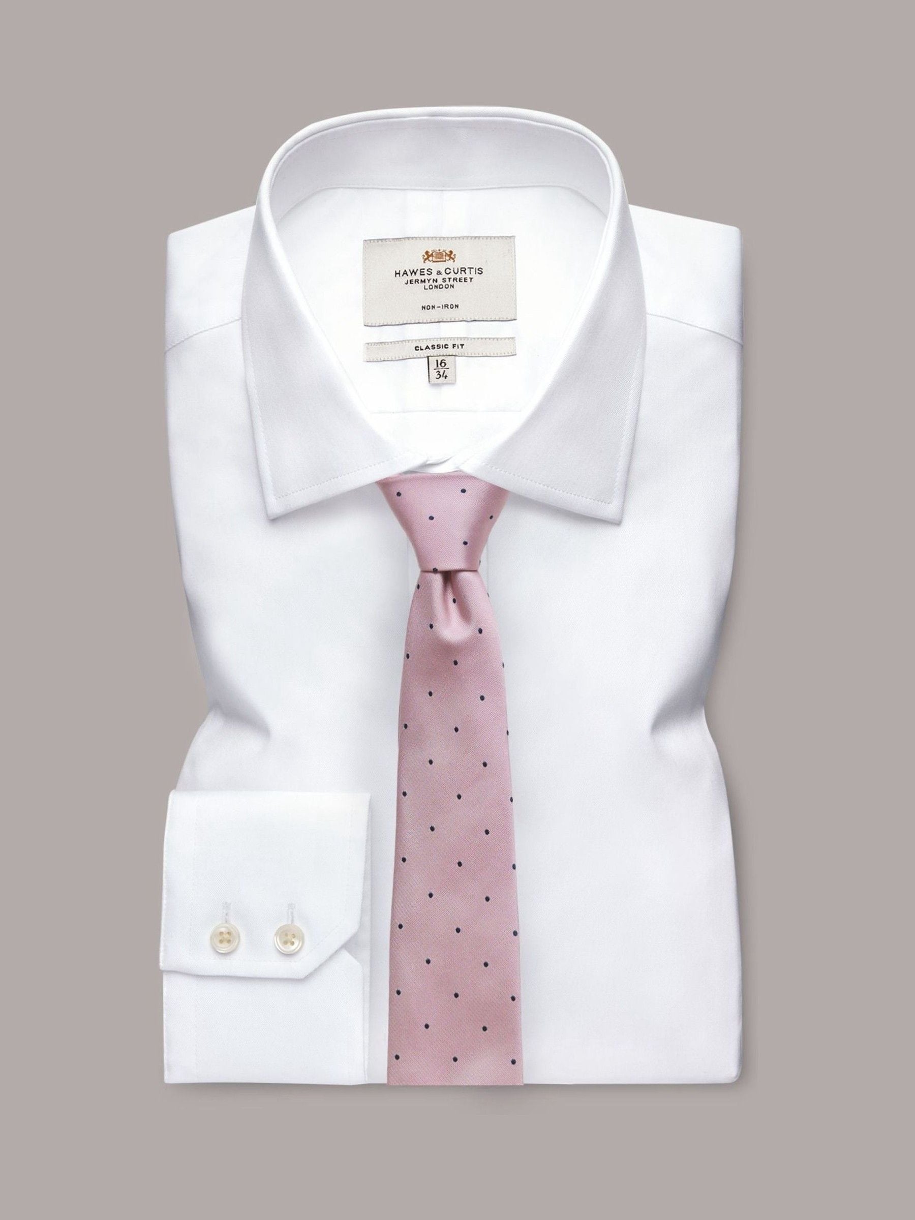 Hawes & Curtis Pink Spot Repp Tie