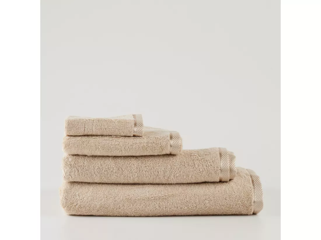 Serviette de Bain en Bambou Beige Uni - Moyenne 100x150