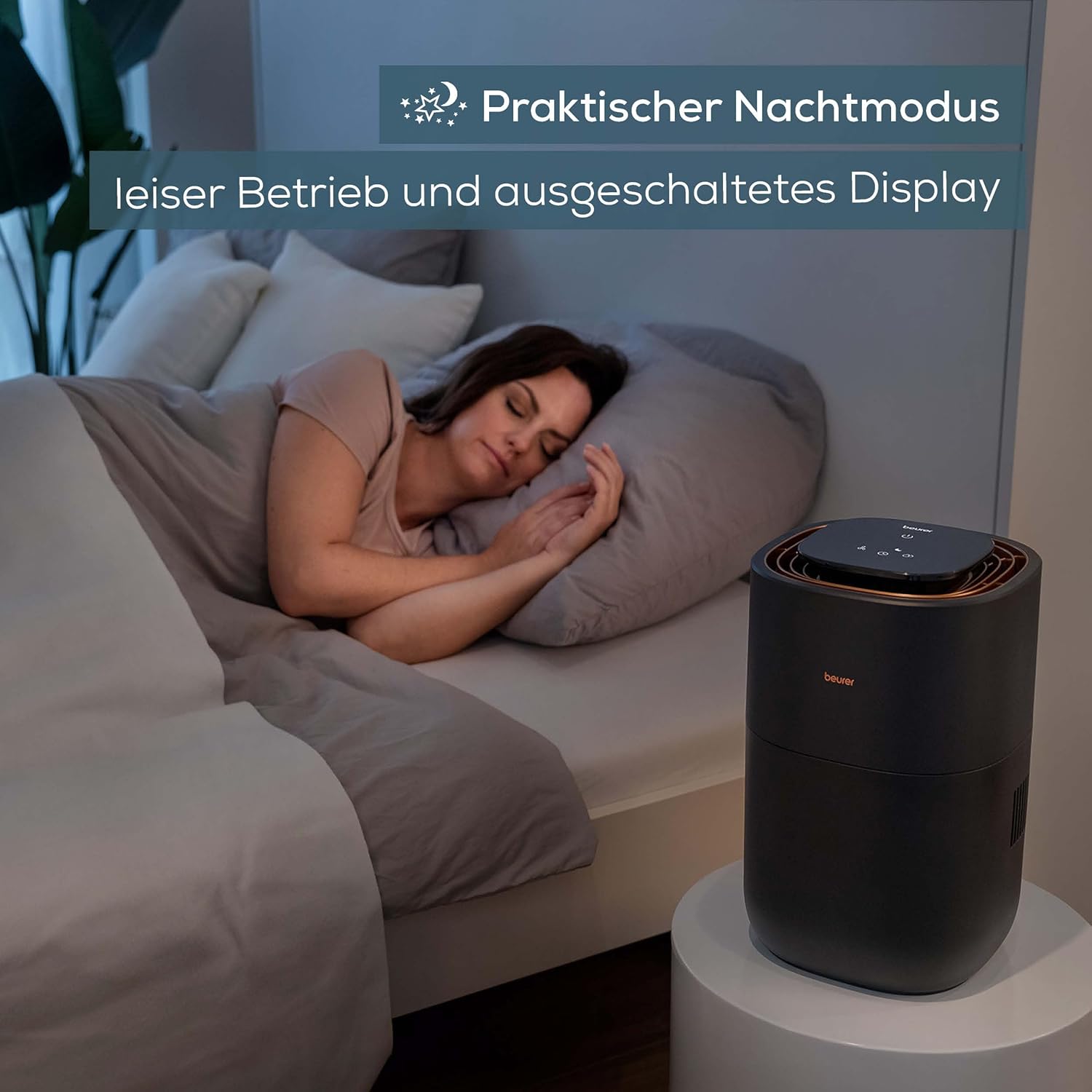 Beurer LB 300 Plus Luftbefeuchter, TESTSIEGER Stiftung Warentest, mit energieeffizienter Kaltverdunstungstechnologie, farbiger Luftfeuchtigkeitsindikator, Filtertrocknungsfunktion, Räume bis ca. 45m²