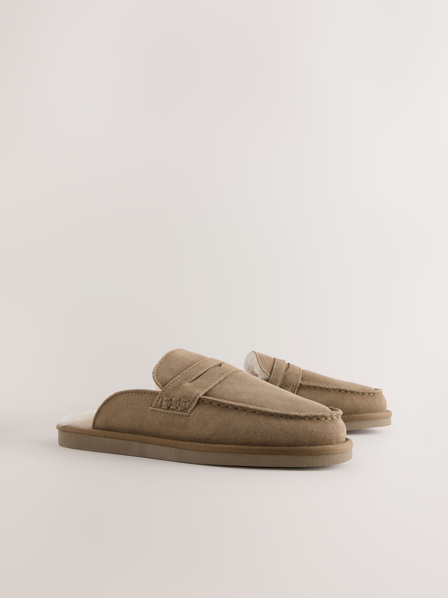 Pastelgeel - Signature Suede Loafer Mule Slippers