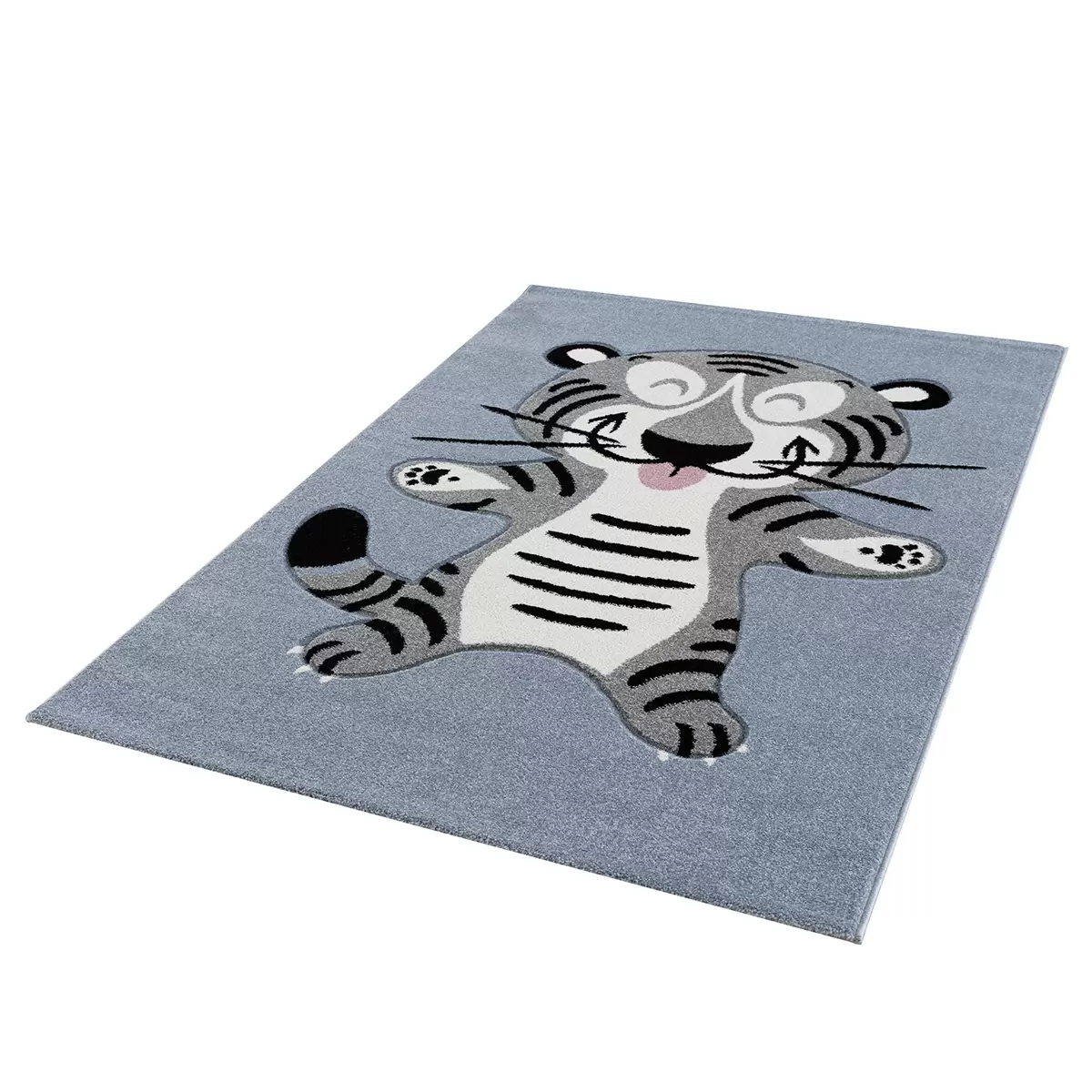 Kinderteppich Kids mit Handcarving Blau