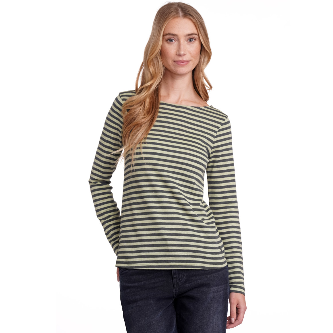 Jonas Nielsen Damen Langarmshirt im Streifen-Look hellgrün / tannengrün