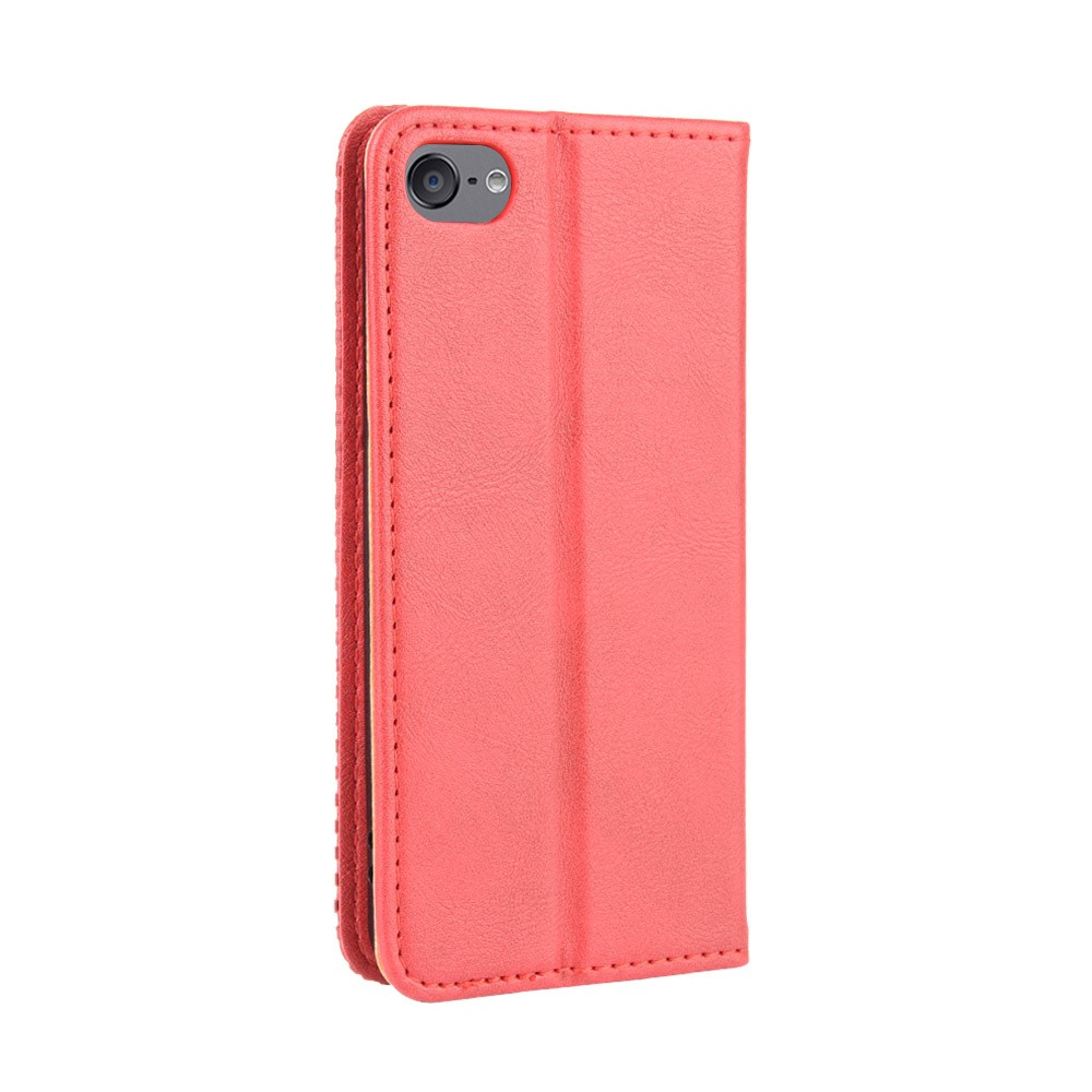 iPod Touch 7 / 6 / 5 Retro Leder Tasche Flip Cover Fashion Design - Rot