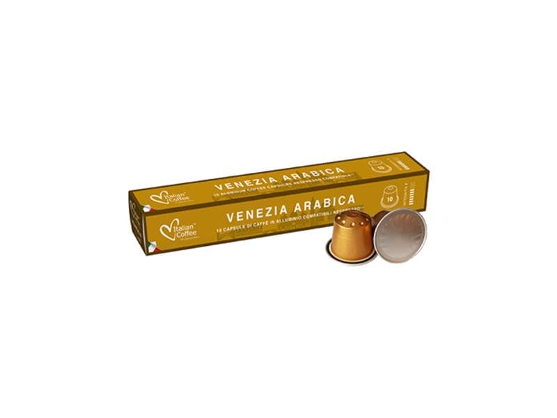 Italian Coffee Kaffeekapseln Venezia Arabica 10 Stück Alukapseln für Nespresso-Maschinen