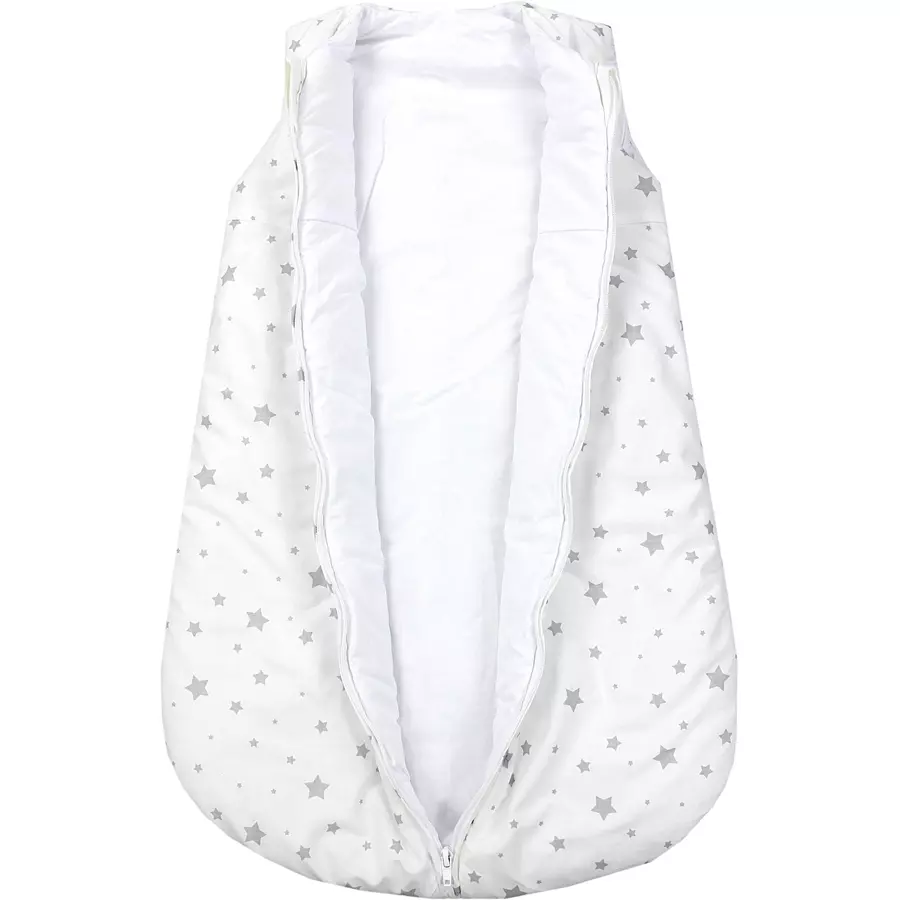 TupTam Baby Ganzjahres Schlafsack ohne Ärmel wattiert weiß Modell 1