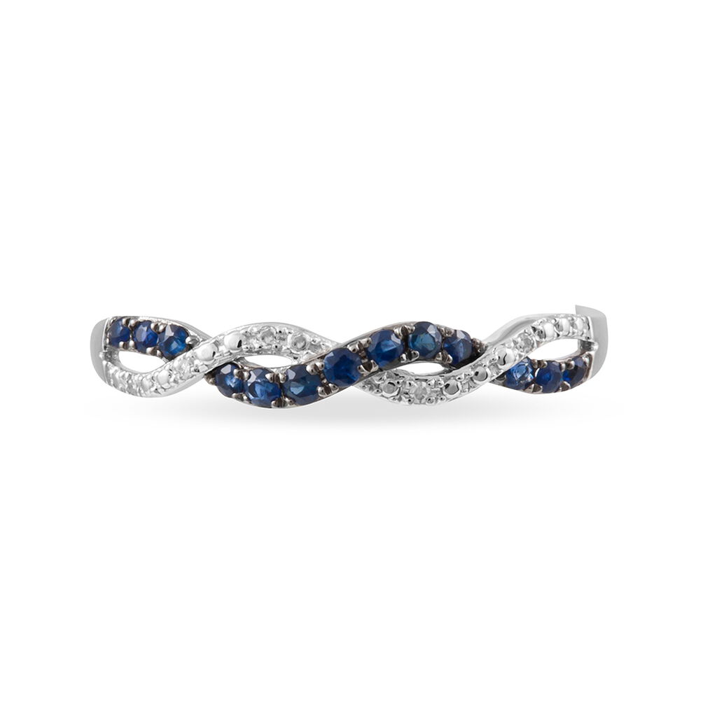 Bague Sofia Or Blanc Saphir Et Diamant