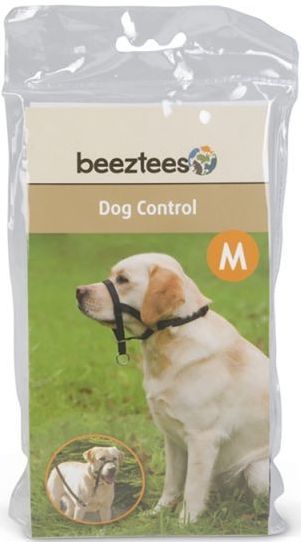 Beeztees Dog Control - Halsband Hond - Zwart - M - Snuitomtrek 32 cm