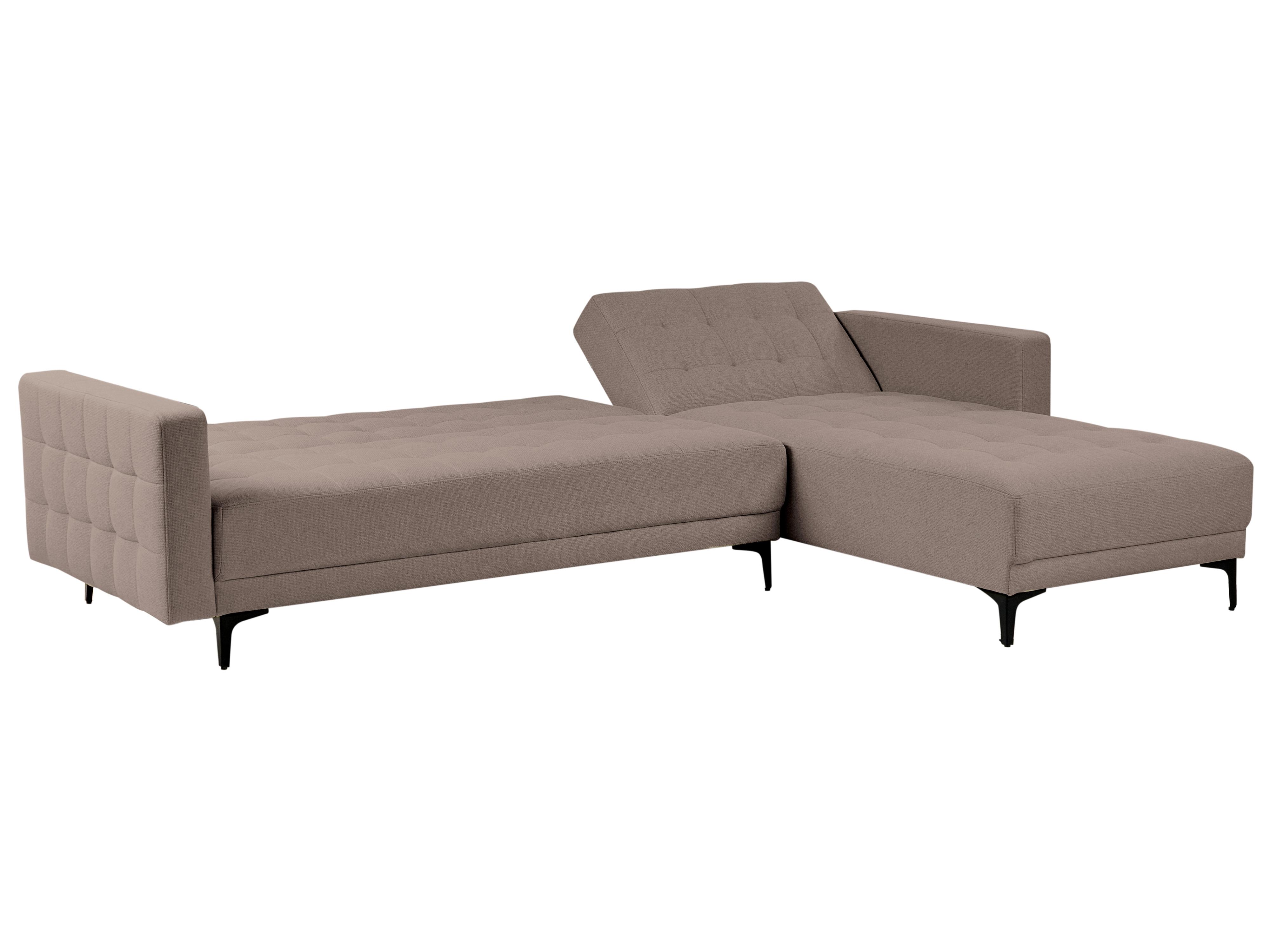 Modulaire hoekslaapbank 4-zits ABERDEEN Stof Taupe linkszijdig