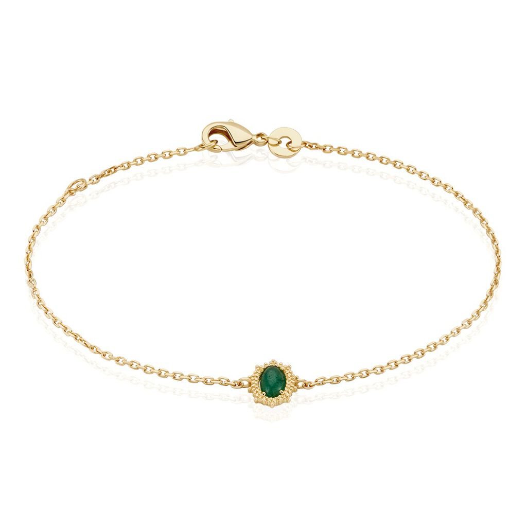 Bracelet Vintage Love Plaqué Or Jaune Aventurine