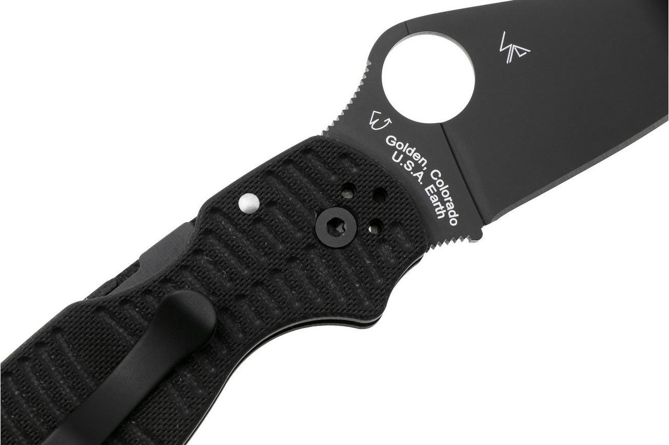 Spyderco Para 3 Salt Black DLC CPM MagnaCut C223GMCBKP Black G10, zakmes