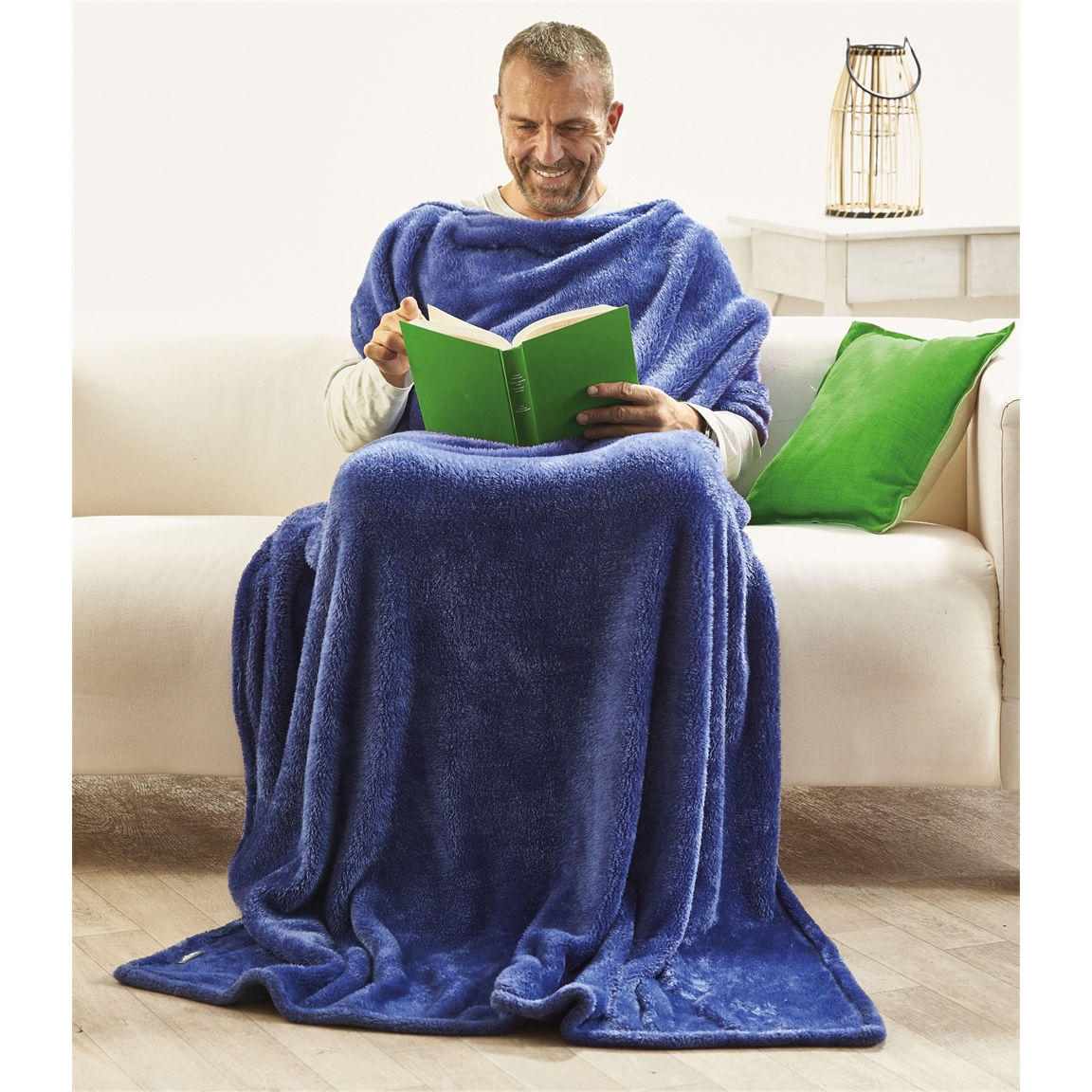Plaid confort polaire bleu