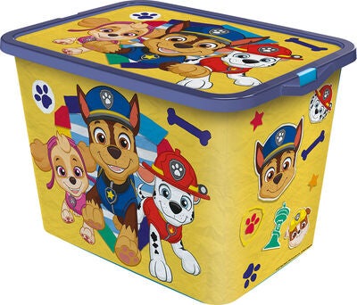 Paw Patrol Oppbevaringsbokser Sett 23l & 7l, Gul