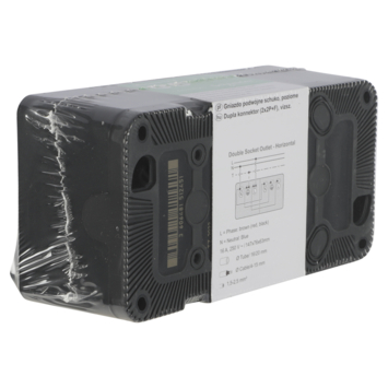 Schneider Electric Mureva Styl wandcontactdoos 2-voudig horizontaal IP55 antraciet
