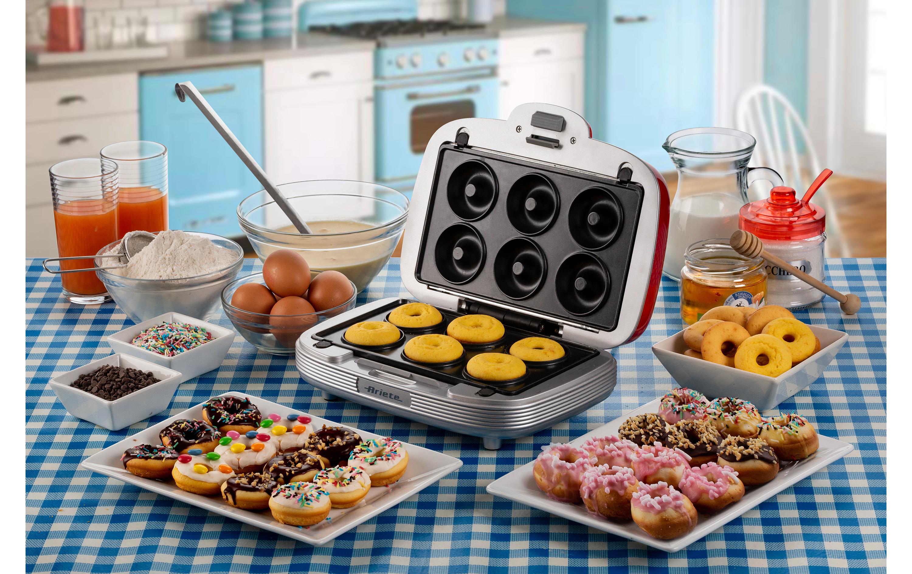 Multifunktionsgrill Party Time ARI-1972-RD 700 W, Rot/WeissSandwich- und Keksmaschine