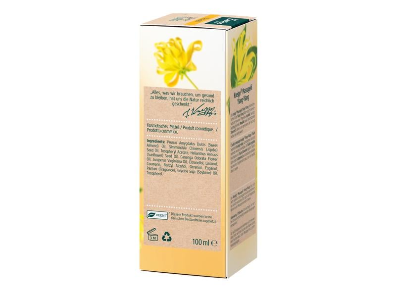 Kneipp Massageöl Ylang-Ylang 100 ml Natürliches Massage- und Pflegeöl für sinnlich-exotische Momente