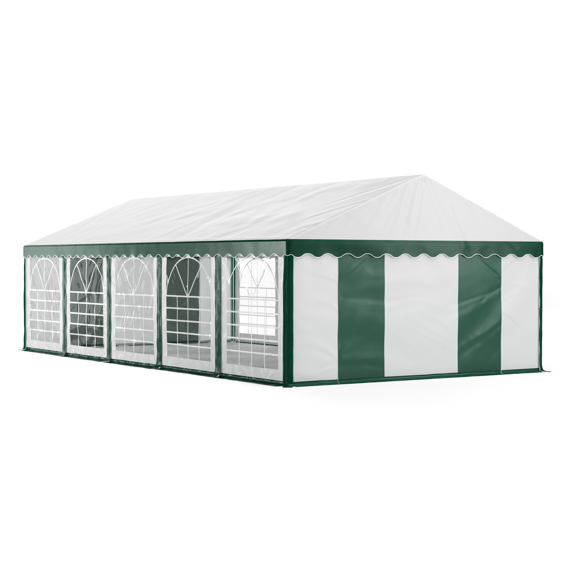 Profi PVC Partyzelt 5 x 10 m grün/weiss