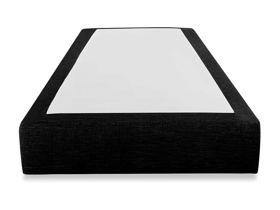 BELLECOUR LITERIE | Sommier tapissier SISAL 90x200 cm | Epaisseur 18 cm | Noir (pieds non inclus)