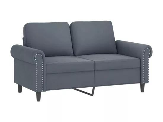 Ensemble de canapés 2 pièces avec coussins gris foncé velours