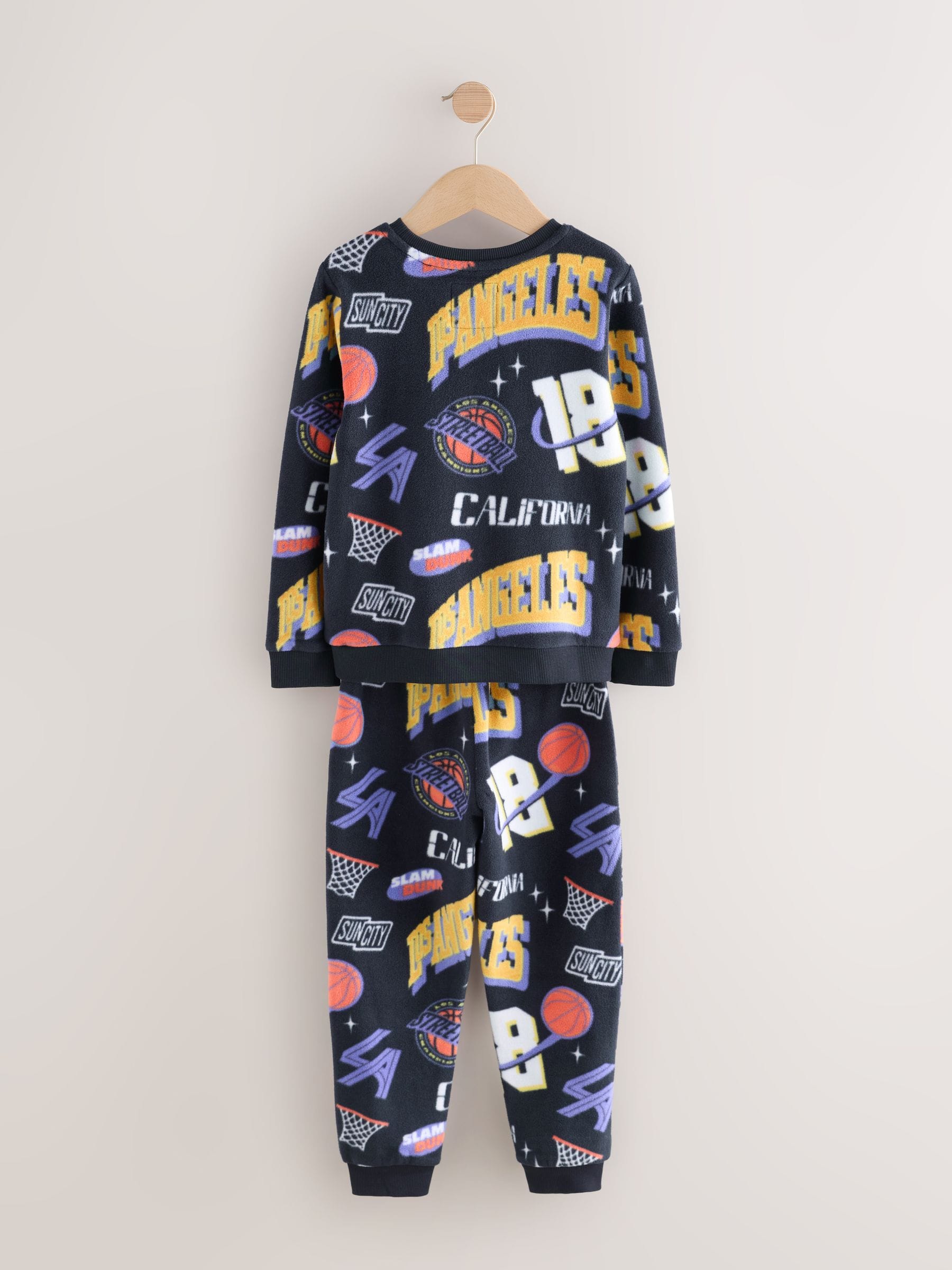 Multi-basketbal - Enkele behaaglijke fleece pyjama (3 - 16 jr)