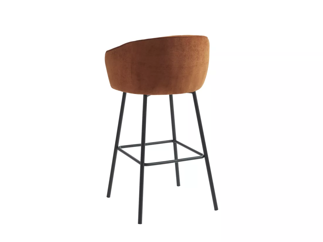 Lot de 2 tabourets en tissu et métal noir - Terracotta - LAZONI de Pascal Morabito