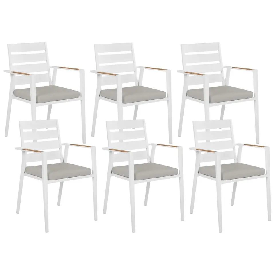 VALCANETTO/TAVIANO - Tuinset voor 6 - Grijs - Aluminium