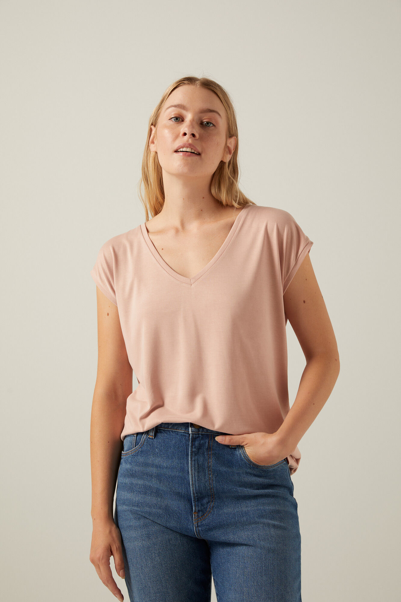camiseta básica de tencel