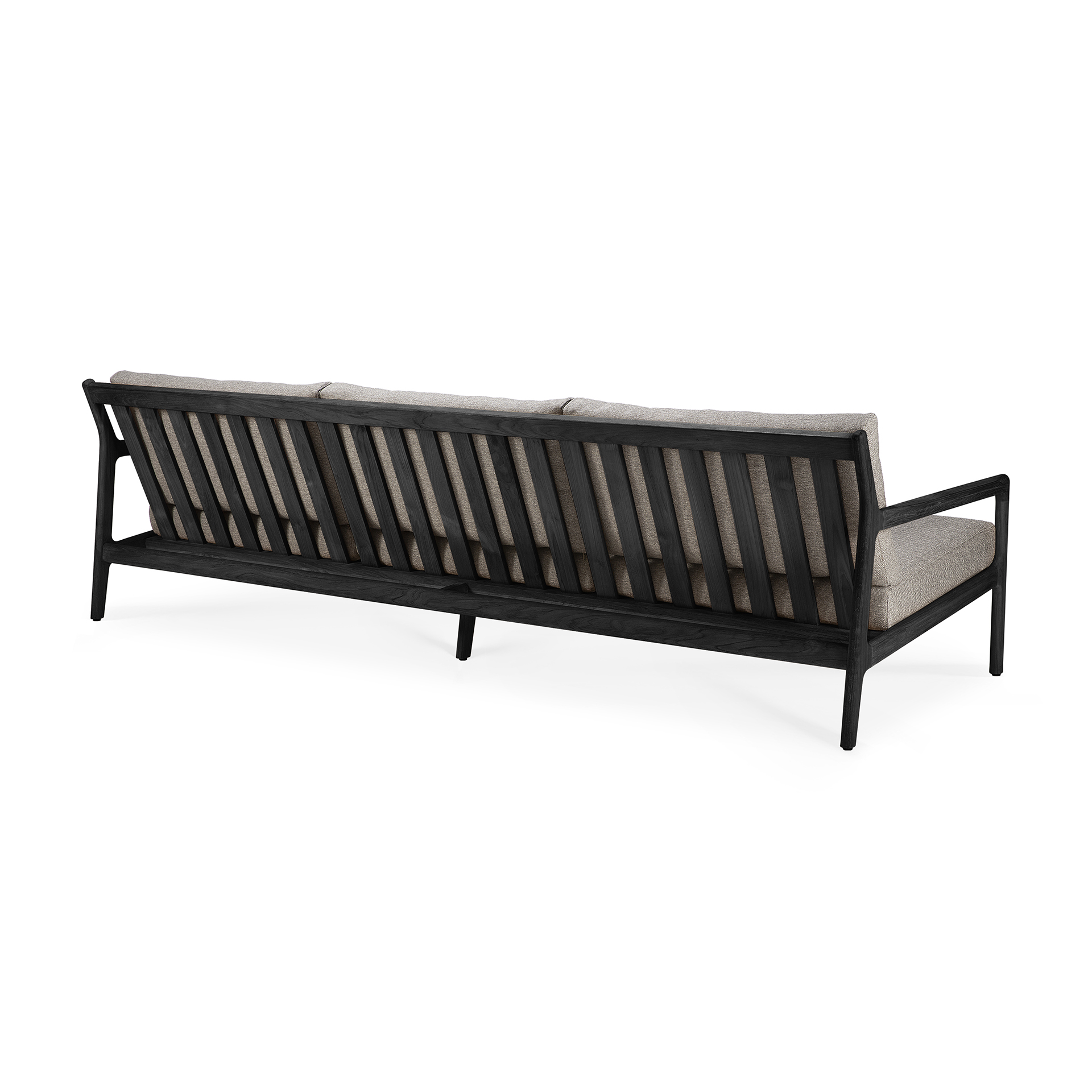 Teak Jack sofa 265cm - zwart - compleet - mocha kussen