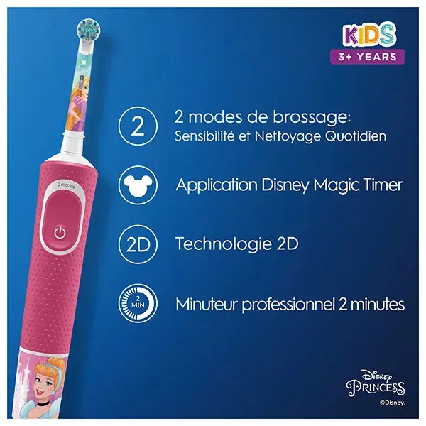 Escova de dentes elétrica Oral-B Kids Princess +3 anos