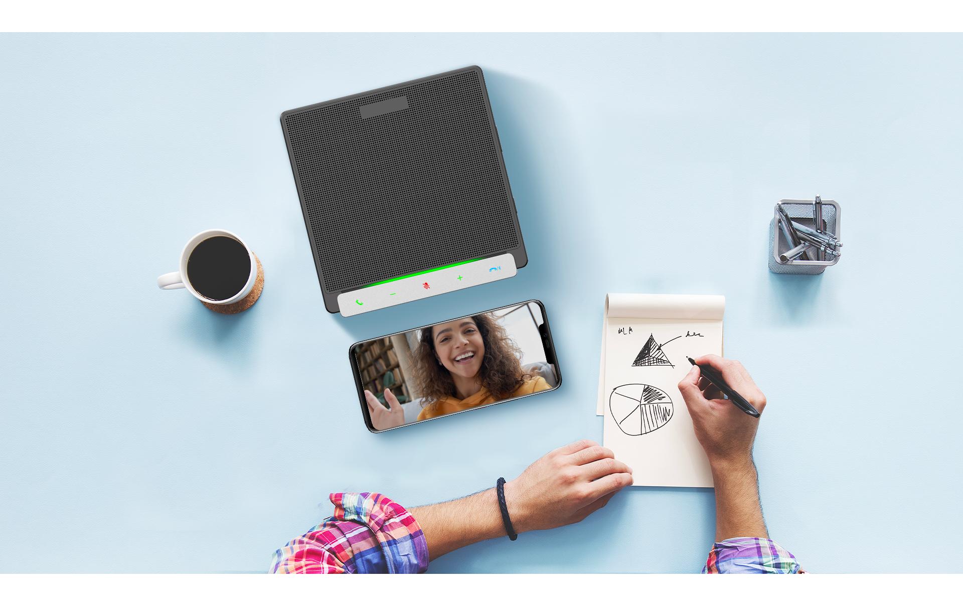 M100 Pro USB/Bluetooth-Konferenz-Freisprecheinrichtung<br>M100 Pro Omnidirektionale USB/Bluetooth-Konferenz-Freisprecheinrichtung
