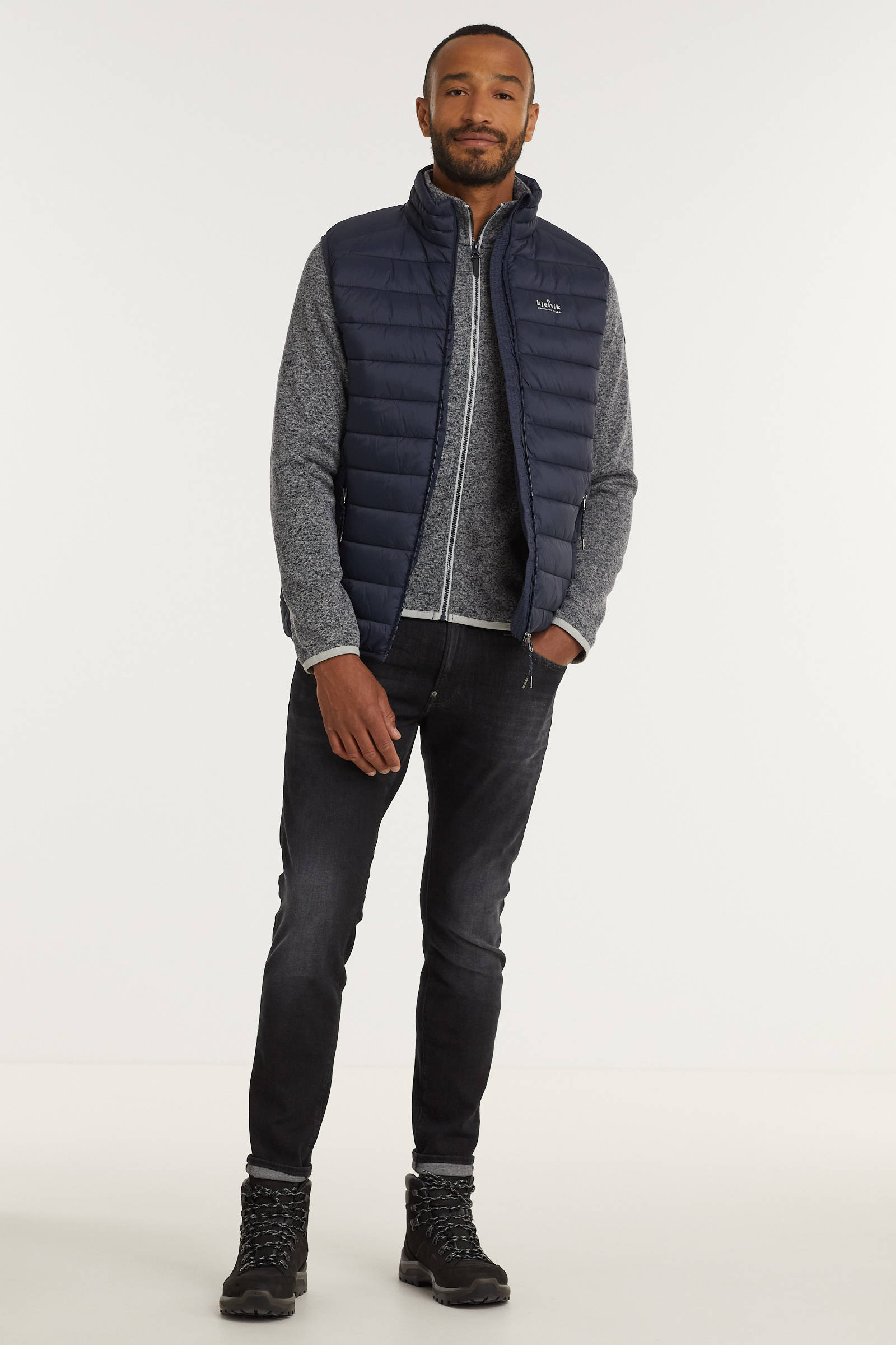 Kjelvik outdoor bodywarmer Haldor donkerblauw