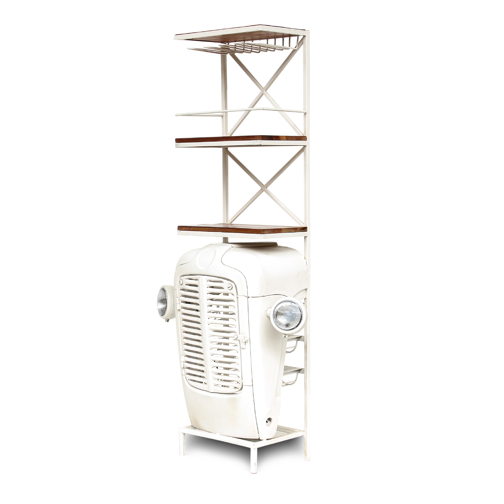 Traktor-Bar, weiß, T 37 cm, B 87 cm, H 180 cm von fischer's lagerhaus