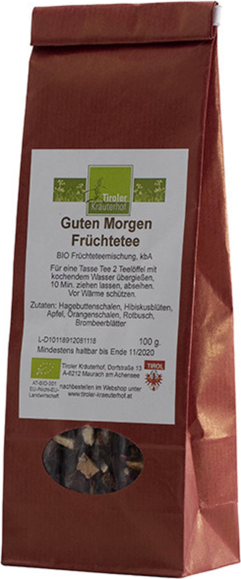 Tiroler Kräuterhof  Bio Früchtetee Guten Morgen, 100 g