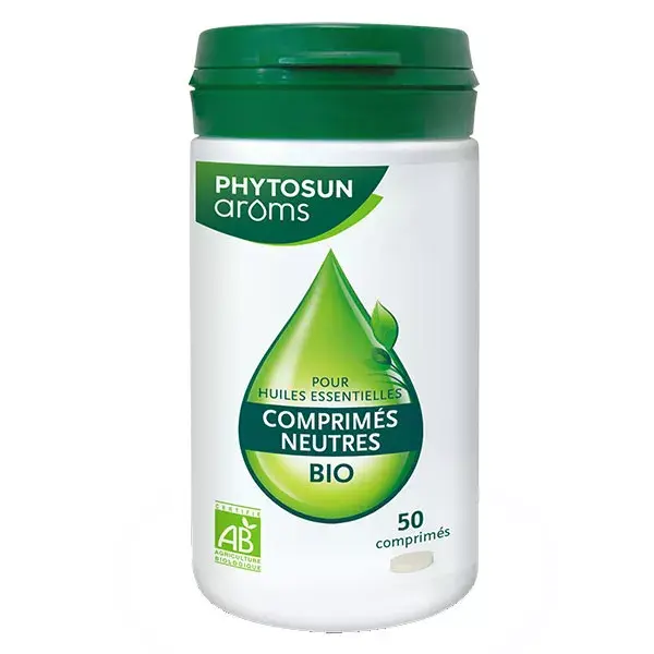 Phytosun Arôms Comprimidos Neutros para Óleos Essenciais Orgânicos, 50 comprimidos
