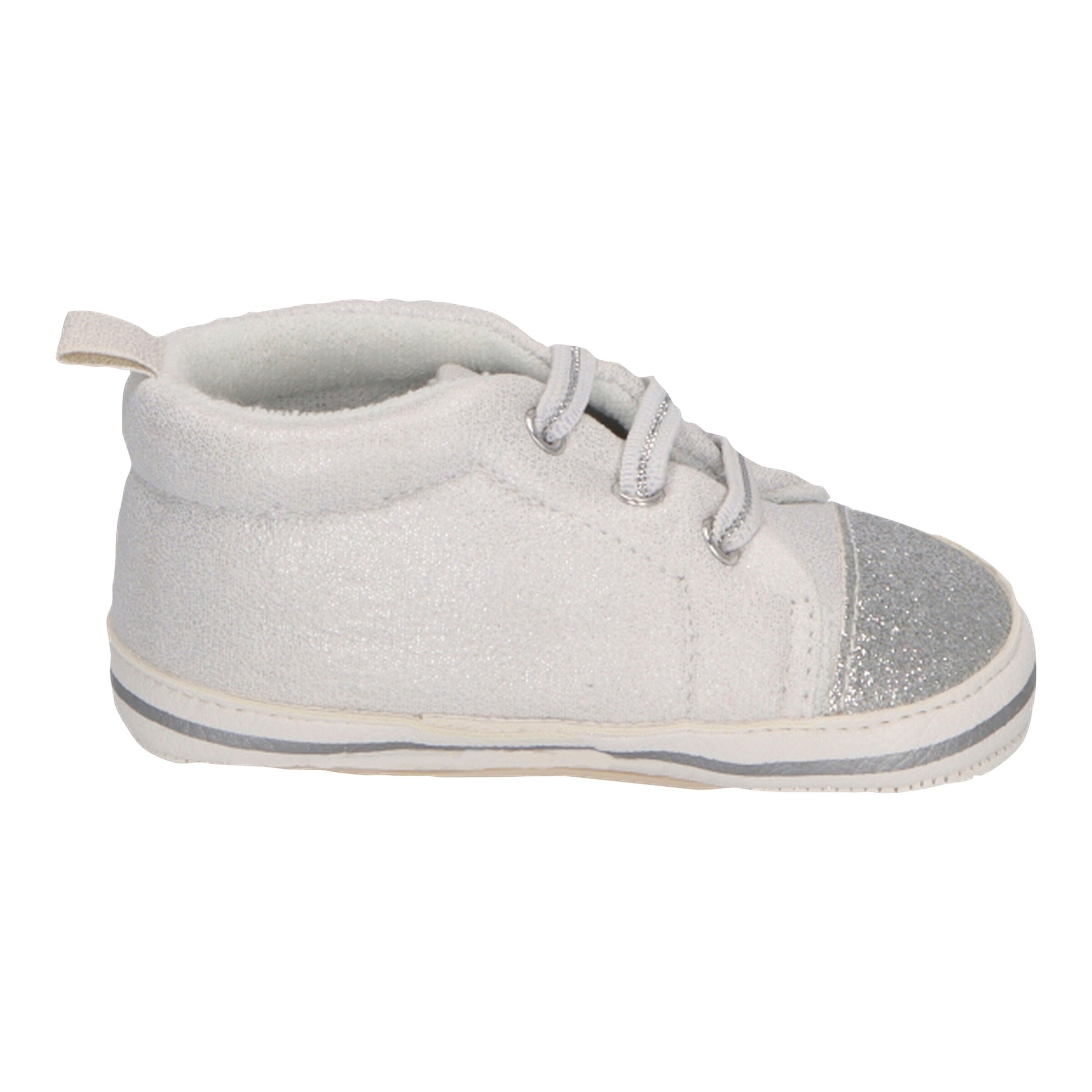Sterntaler Babyschuhe Glitzer Herz silber/grau