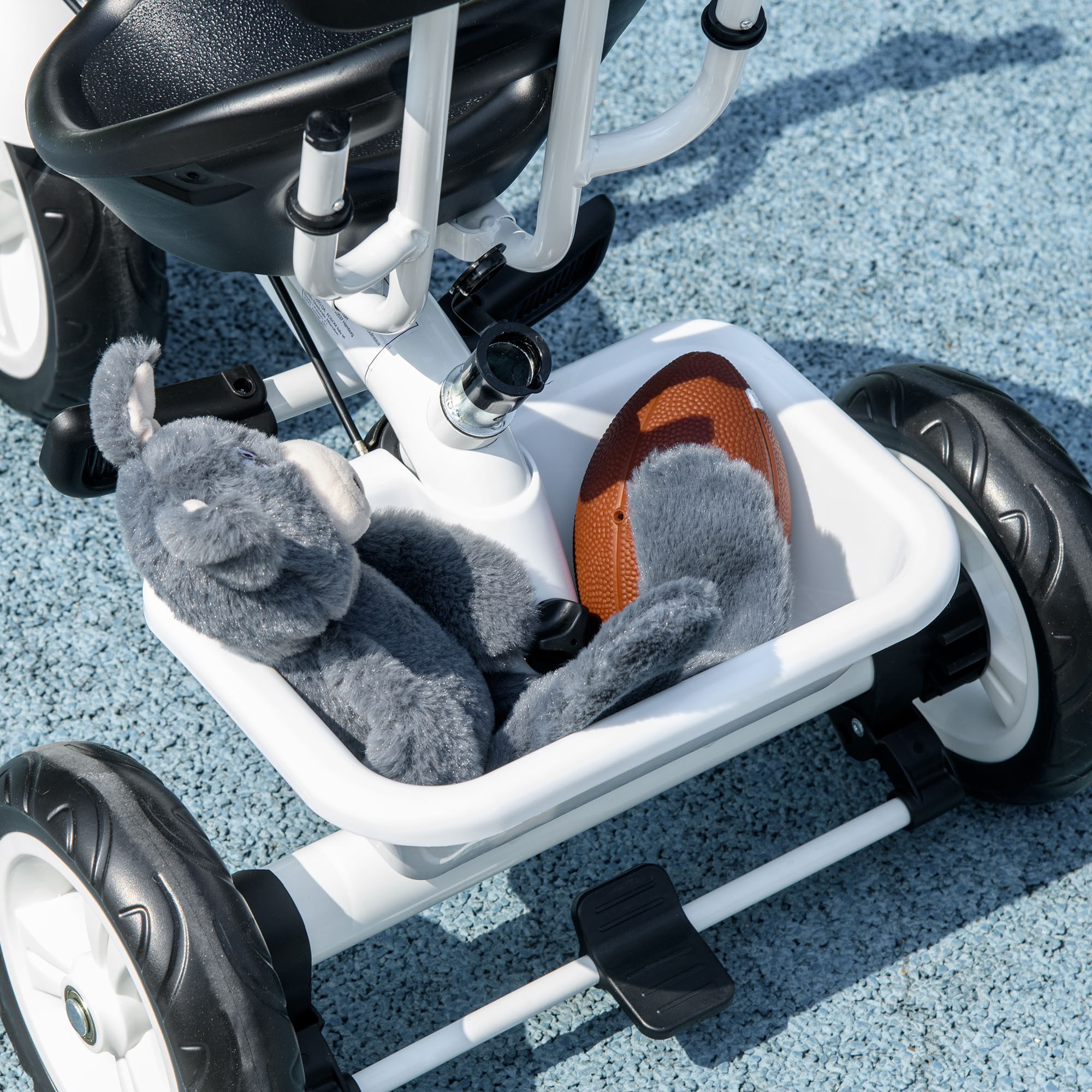 HOMCOM Kinderdreirad mit Dach weiß 105L x 47B x 98H cm