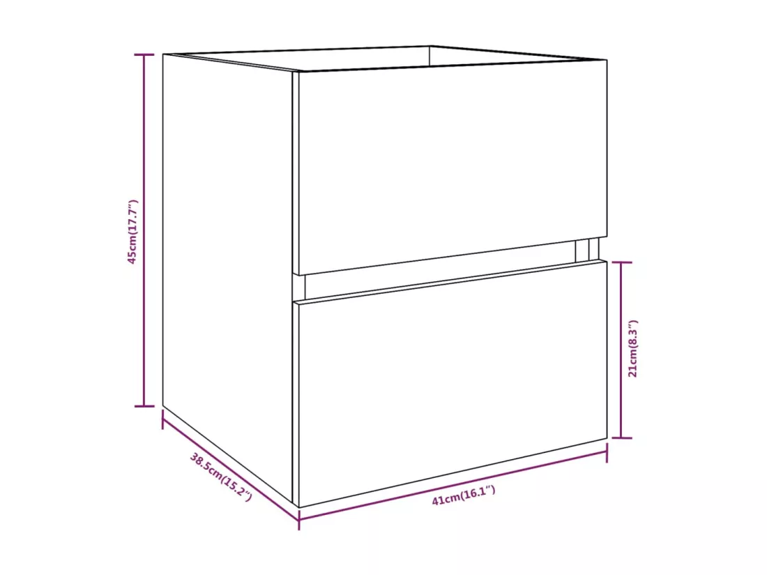 Armoire d'évier Sonoma gris 41x38,5x45 cm Bois d'ingénierie