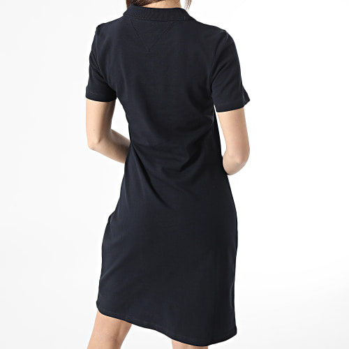 Robe Polo Manches Courtes Slim Femme Piqué 7853 Bleu Marine