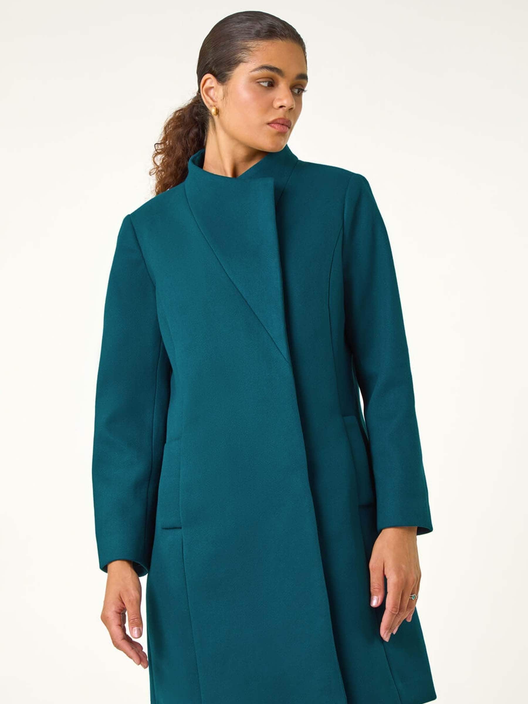 Blauw - Roman Tailored Jas met Opstaande kraag