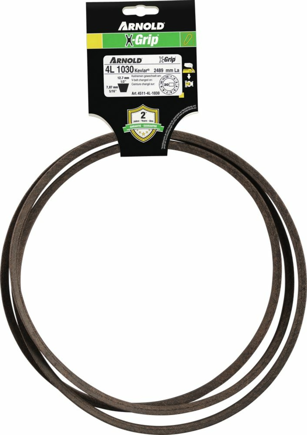 Courroie trapézoïdale x-grip v de type 4l1030