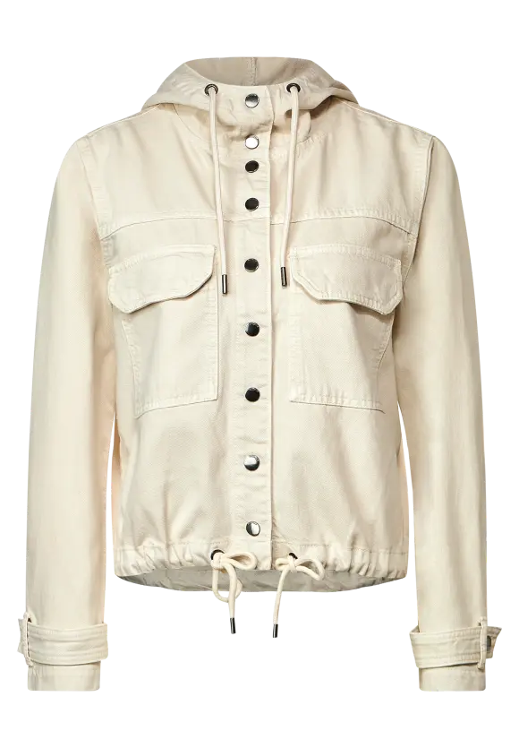 Softe Hoodie Denimjacke - soft smooth sand wash