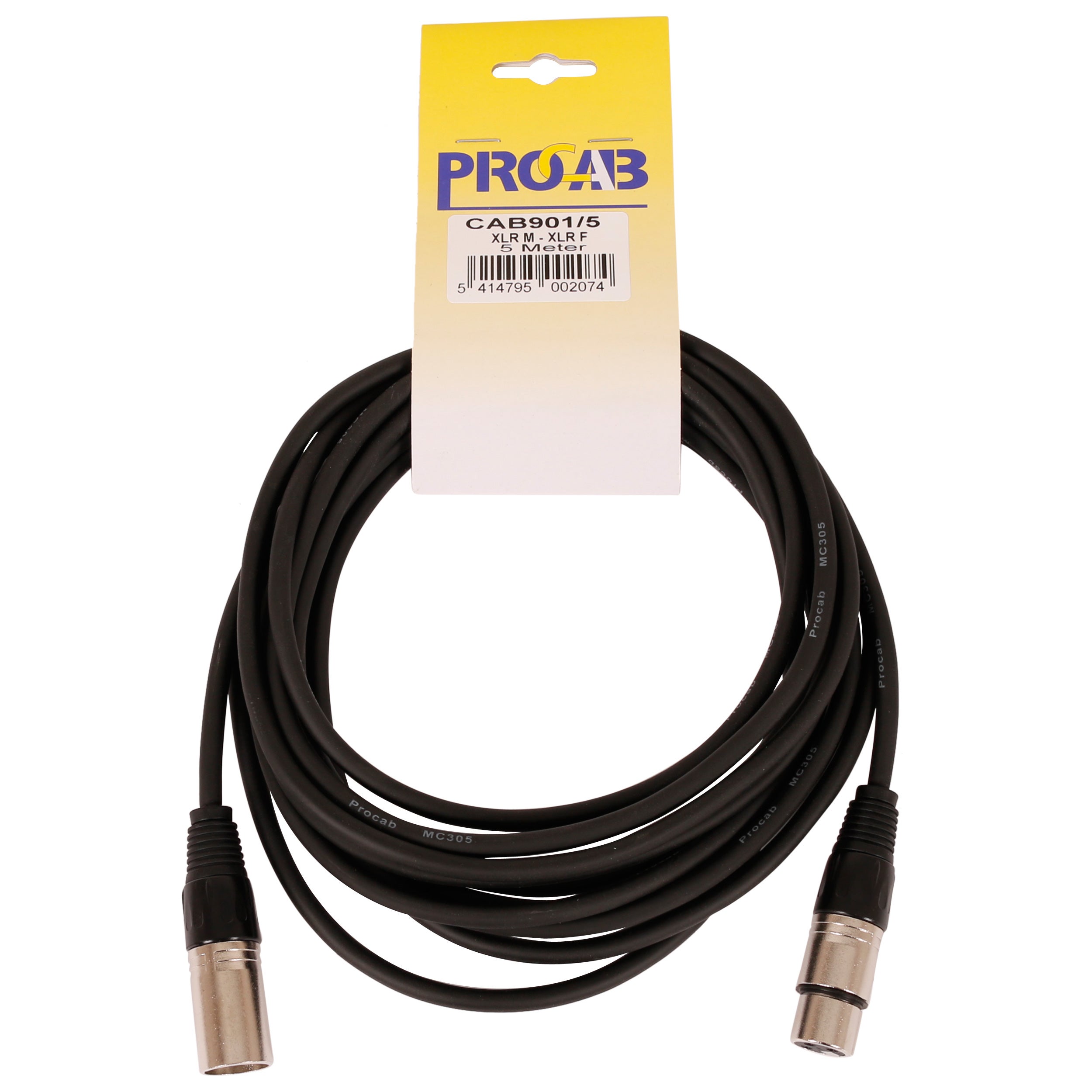 Procab CAB901 Basic XLR male - XLR female 5.00 meter