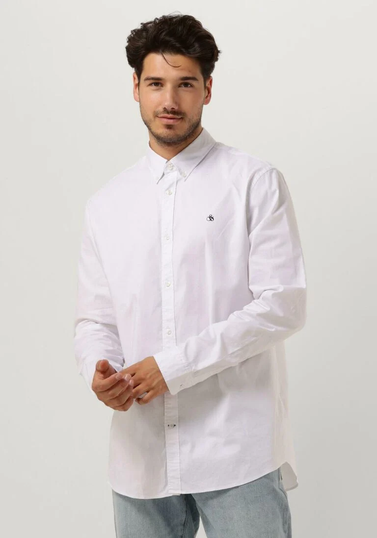 SCOTCH & SODA witte scotch & soda casual overhemd regular fit shirt