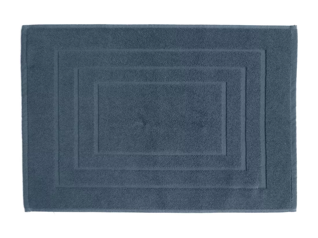 Tapis de bain coton 1000g/m2 collection NAÏA 60x40 cm bleu Orage