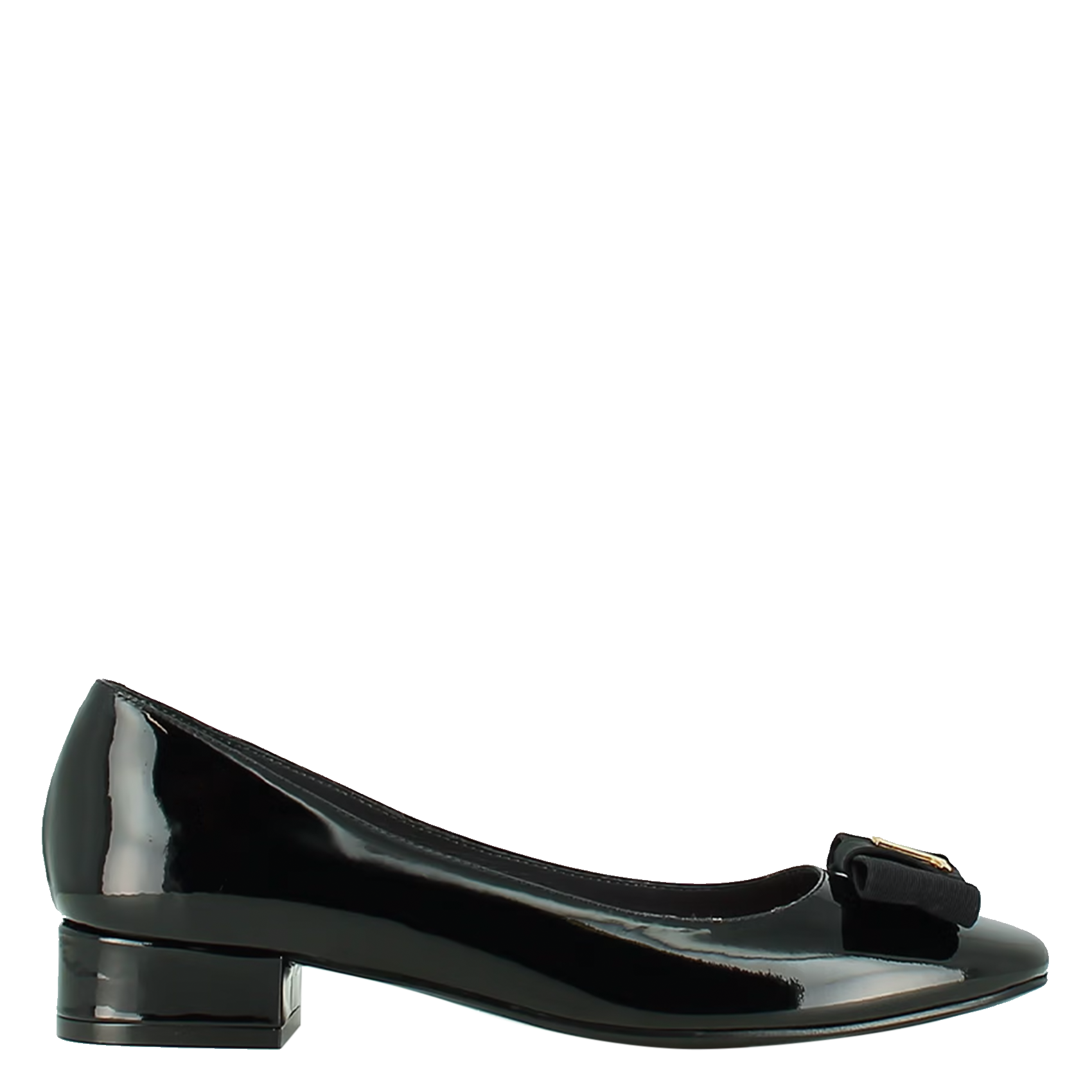DAMIA - Ballerines à nœud en cuir vernis | Noir