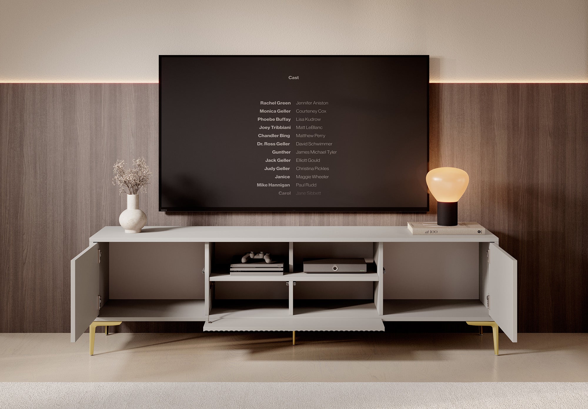 Meubella - TV-Meubel Five - Beige - 180 cm