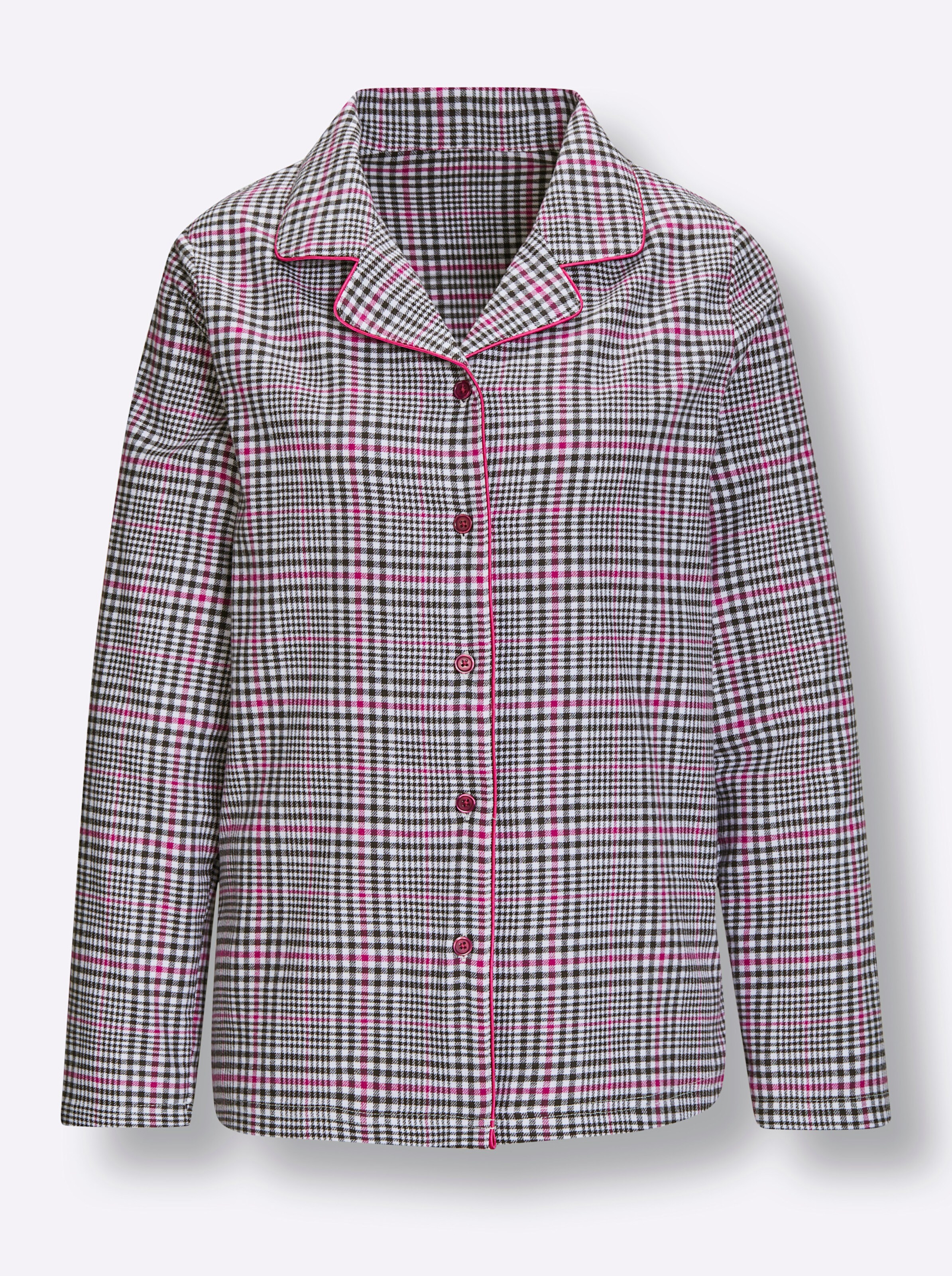 wäschepur Pyjama in graphit-magenta-kariert